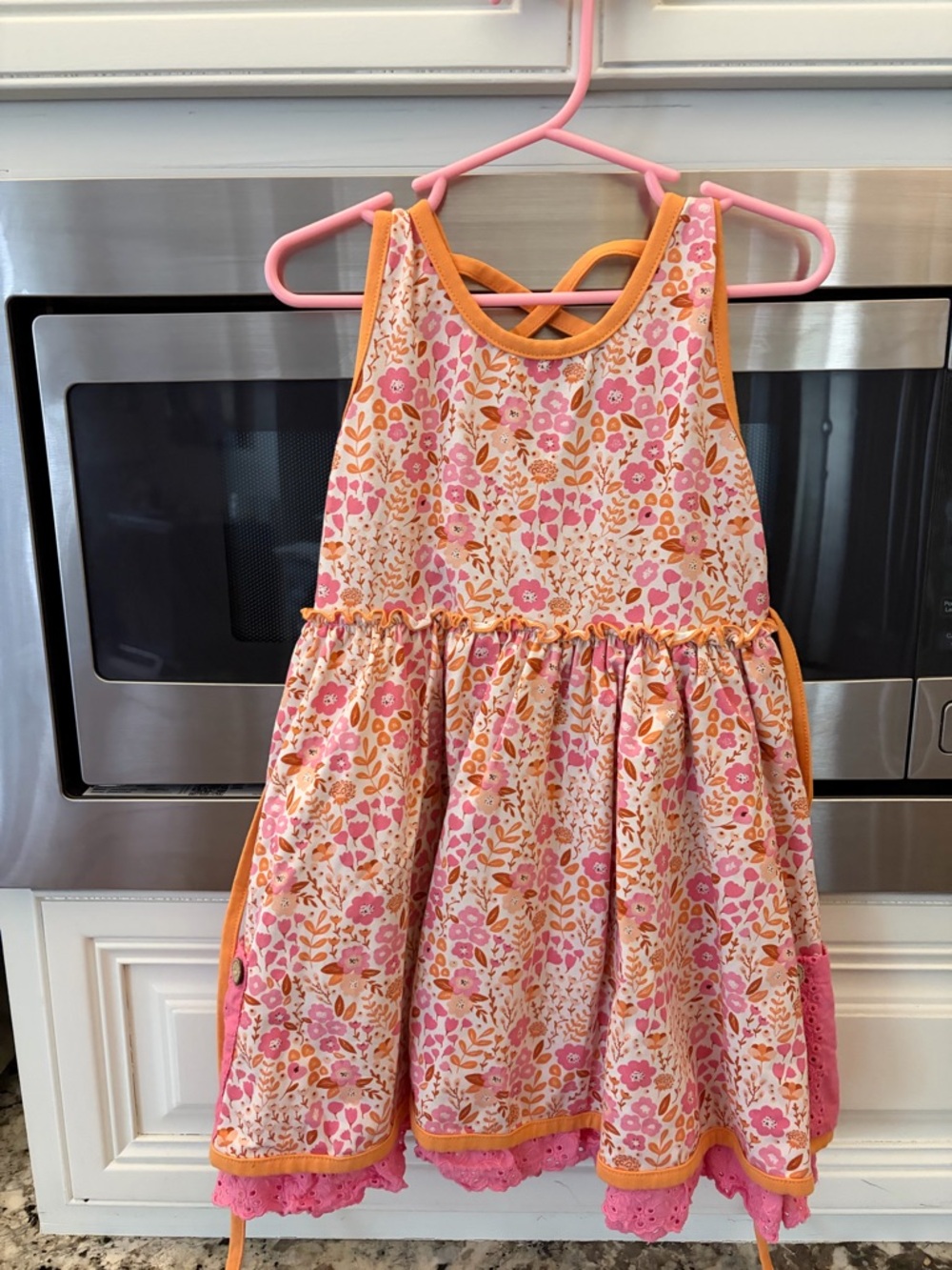 cheeky plum Pink and Orange Floral Sundress for Girls